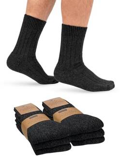 OCERA 6 Paar flexible Norweger Wollsocken für Herren & Damen in verschiedenen Farben (unisex) - Schwarz 43-46 von OCERA