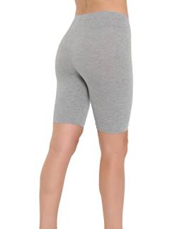 OCERA Damen Kurze Leggings (Radler) aus atmungsaktiver Baumwolle mit hoher Taille, ÖKO-TEX Standard 100 Zertifiziert, Grau - L von OCERA