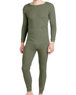 OCERA Herren Thermounterwäsche Set für Ski, Snowboard, Wandern oder zuhause, warme angeraute Innenseite, atmungsaktiv und weich für den Winter, Olive 3XL von OCERA