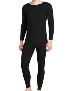 OCERA Herren Thermounterwäsche Set für Ski, Snowboard, Wandern oder zuhause, warme angeraute Innenseite, atmungsaktiv und weich für den Winter, schwarz 4XL von OCERA