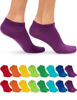 OCERA Sneaker Socken Damen - 16 Paar - Bequeme Sneakersocken in vielen Farben & Mustern - Komfortable Damen Socken Sneaker - Damen Socken hautfreundlich & weich - Baumwoll Sneaker Socken Damen 39-42 von OCERA