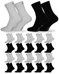 OCERA Socken Herren & Socken Damen - 20 Paar - Bequeme Alltags Herren Socken & Damen Socken in vielen Farben - ÖkoTex Standard 0 zertifizierte lange Socken Herren & Damen aus Baumwolle 39-42 von OCERA