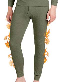 OCERA Thermo Unterhose für Herren Thermounterwäsche Baumwolle - Olive - M von OCERA