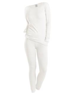 OCERA Thermo Unterwäschen Set für Damen, Warme Thermounterwäsche aus für den Winter, zum Wandern oder zuhause, warme angeraute Innenseite - Creme - L von OCERA