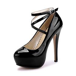 Ochenta, High-Heels-Sandalen für Damen , Mehrfarbig - Beige Unico Pu Nero - Größe: 42.5 EU von OCHENTA