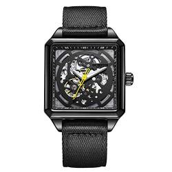 OCHSTIN Mechanische Herren-Armbanduhr, quadratisch, mit NATO-Armband, Schwarz, Armband von OCHSTIN