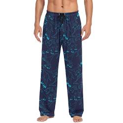 ODAWA Pyjamahose für Herren, Gamer-Muster, Schlaf-Lounge-Hose mit Taschen, lange PJ-Hose, Dino-Muster, Large von ODAWA