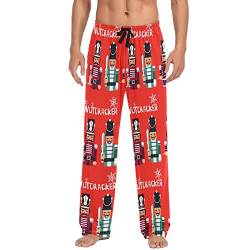 ODAWA Pyjamahose für Herren, Tribal-Muster, Schlaf-Lounge-Hose mit Taschen, lange PJ-Hose, Nussknacker-Design, Large von ODAWA