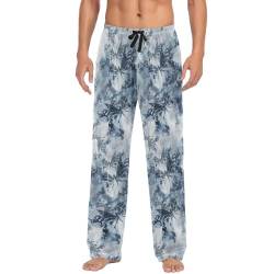 ODAWA Pyjamahose für Herren, trendig, illustriert, Schlaf-Lounge-Hose mit Taschen, lange PJ Hose, Batik-Design, Large von ODAWA