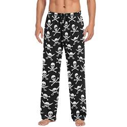 ODAWA Pyjamahose für Herren Space Sleep Lounge Hose mit Taschen Lange PJ Hose, Piraten-Muster, X-Large von ODAWA
