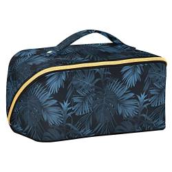 ODAWA Summer Island Hawaii-Reise-Make-up-Tasche, tragbar, große Öffnung, Kosmetiktasche für Damen und Mädchen, Tropische hawaiianische Pflanzen von ODAWA
