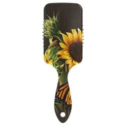 Sunflower Butterfly Detangler Haarbürste Entwirrungsbürste mit Nylonborsten Professionelle Haarbürste für alle Haartypen von ODAWA