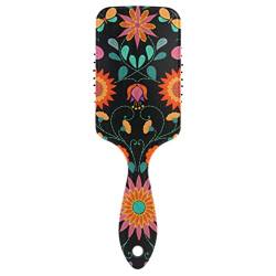 Verzierte ethnische mexikanische Blumen-Entwirrungsbürste, weiche Haptik, Paddel-Haarbürste, Touch-Haarbürste für dickes Haar von ODAWA