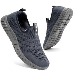 ODCKOI Herren Schuhe Slip on Sneaker Herren rutschfeste Und Verschleißfeste Sportschuhe Causal Atmungsaktive Mesh Joggingschuhe Fitness Bequeme Freizeitschuhe-SHENHUI-46 von ODCKOI