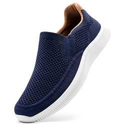 ODCKOI Herren Slip On Casual Sneaker Leichtgewicht Atmungsaktive Schuhe Mesh Freizeitschuhe Bequem Sportschuhe Walking Turnschuhe Loafers-Dunkelblau-40 von ODCKOI