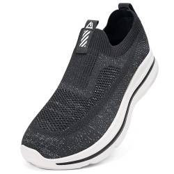 ODCKOI Herren Slip on Sneakers Mesh Atmungsaktiv Laufschuhe Bequem Turnschuhe Outdoor Fitness Sportschuhe Leichtgewichts Straßenlaufschuhe-HEIHUI-40 von ODCKOI