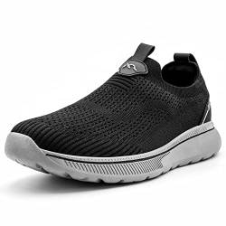 ODCKOI Schuhe Herren Sneaker Ohne Schnuersenkel Slip-on Schuhe Mesh Atmungsaktiv Leicht Laufschuhe Casual Sportschuhe Bequem Turnschuhe Leichtgewichts Outdoor Joggingschuhe Schwarz 39 von ODCKOI