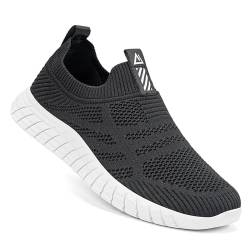 ODCKOI Slip On Sneaker Herren ohne schnürsenkel Turnschuhe rutschfest Sportschuhe Mesh Walkingschuhe Straßenlaufschuhe atmungsaktiv Jogging Sportsschuhe-HEIBAI-40 von ODCKOI