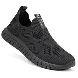 ODCKOI Slip On Sneaker Herren ohne schnürsenkel Turnschuhe rutschfest Sportschuhe Mesh Walkingschuhe Straßenlaufschuhe atmungsaktiv Jogging Sportsschuhe-HEISE-42 von ODCKOI