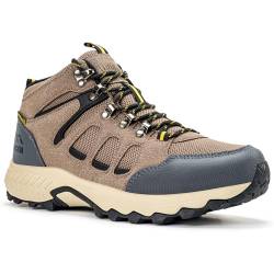 ODCKOI Wanderschuhe Damen Wasserdicht Leicht Halbhohe Trekkingschuhe Damen Outdoor rutschfeste Bergschuhe Abriebfest Wanderstiefel Camping Sneaker Hiking Boots (Khakibraun hellgelb EU 41) von ODCKOI