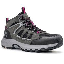 ODCKOI Wanderschuhe Damen Wasserdicht Leicht Halbhohe Trekkingschuhe Damen Outdoor rutschfeste Bergschuhe Abriebfest Wanderstiefel Camping Sneaker Hiking Boots (Schwarz Dunkelgrau Lila EU 40) von ODCKOI