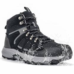 ODCKOI Wanderschuhe Herren Wasserdicht Leichte Trekkingschuhe High Rise Wanderstiefel Outdoor rutschfeste Bergschuhe, Camping, Trekking, Hiking Boots Schwarz Grau EU 45 von ODCKOI