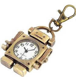 ODETOJOY Flip Open Eule Schlüsselanhänger Uhr Anhänger für Handtasche oder Schulrucksack Schildkröte Taschenuhr mit Schlüsselring für Kinder, Roboter Schlüsselanhänger Uhr, EinheitsgröÃŸe von ODETOJOY