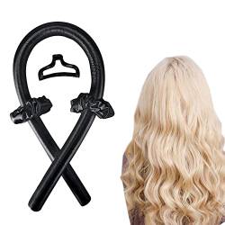 Lockenwickler über Nacht, Locken Ohne Hitze DIY Heatless Curls Lockenband Hitzefreier Hair Curler mit Haarspange für Langes mittleres Haar (Schwarz) von ODWTMRK
