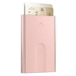 ÖGON -DESIGNS- Slider Kartenhalter aus Aluminium, rutschfest, automatisch, schmal, minimalistisch und originell, für Damen und Herren, Blush Pink von ÖGON -DESIGNS-