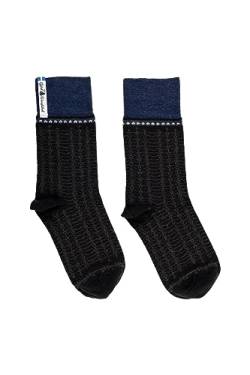 ÖJBRO VANTFABRIK 1 Paar Socken wadenhoch schwarz/blau/grau Gr. M leichte unsiex Stricksocken Merinowolle Strümpfe Strick aus Schweden von ÖJBRO VANTFABRIK