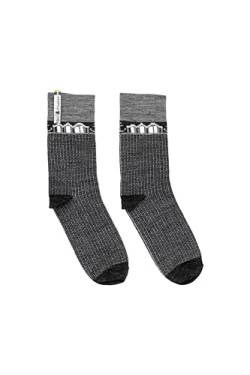 ÖJBRO VANTFABRIK "Skaftö Sot Socken knöchelhoch grau/natur/schwarz Gr. M leichte Stricksocken Merinowolle Strümpfe Strick, aus Schweden von ÖJBRO VANTFABRIK