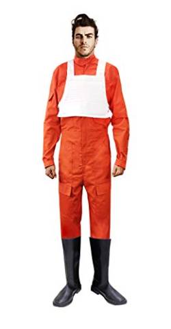 OEM X-Wing Rebel Fighter Pilot Orange Jumpsuit + Star Wars-Kostüm mit weißer Flockenweste (XL) von OEM