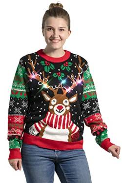 Damen Unisex Lustig Pullover für Weihnachten Strickpullis für Weihnachtsparty SweaterGet Lit with RudyM von OFF THE RACK