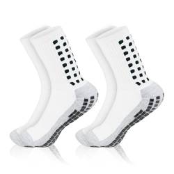 OFFCUP Fußball Socken, 2 Paare Grip Socken, Anti Rutsch Socken, Outdoor-Sport-Laufsocken atmungsaktiv Fußballsocken absorbiert Schweiß für Fussball Basketball Laufen Radfahren Marathon Wandern von OFFCUP