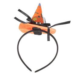 OFFSCH Hexen-stirnband Schwarz Hexenhut Stirnband Kinder Orangefarbener Mini-hut Hexenstirnband Lila Hexen-stirnbandhüte Spinne Nagel Charms Hexenkopfschmuck Zubehör Haar Fräulein von OFFSCH