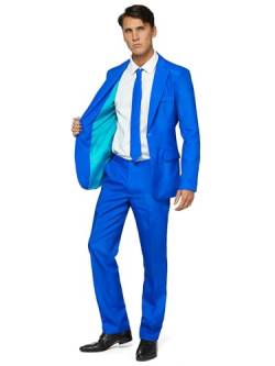 Offstream Plain Colored Suits for Men – Costumes Include Jacket Pants and Tie, XXL, Plain Blue von OFFSTREAM