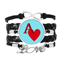 OFFbb-USA Armband mit Aufschrift "Love Sun", Herz und Pokerarmband, Liebeszubehör, gedrehtes Leder, Strickseil, Geschenk, Nicht zutreffend. von OFFbb-USA