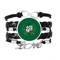 OFFbb-USA Pakistanisches Nationalemblem, grünes Land-Armband, Liebeszubehör, gedrehtes Leder, Strickseil, Armband, Geschenk, Leder, Nicht zutreffend. von OFFbb-USA