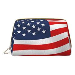OGNOT Galaxy Kulturbeutel Reiseorganizer für Männer und Frauen, leichte Leder-Make-up-Tasche, kleine Kosmetiktasche, Amerikanische Flagge, patriotisch, Einheitsgröße von OGNOT