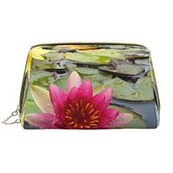 OGNOT Große Reise-Make-up-Tasche mit Lotus-Blumen-Druck, tragbare Kulturtasche für Frauen und Mädchen, tägliche Aufbewahrung, Weiss/opulenter Garten, Einheitsgröße von OGNOT