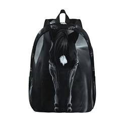 OGNOT Großer Computer-Rucksack, Reisen, Laptop, Schulrucksack, lässiger Tagesrucksack, Büchertasche für Männer und Frauen, Schwarzes Pferd, Medium von OGNOT