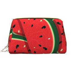 OGNOT Zen Design Schmetterling Kulturbeutel Reiseorganizer für Männer und Frauen, leichte Leder-Make-up-Tasche, große Kosmetiktasche, Rote Wassermelone, Einheitsgröße von OGNOT