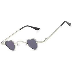 OGOBVCK Kleine Leichte Herz Sonnenbrille Rave Brille Metallrahmenbrille Dekorative Partybrille Strandbrille für Männer Frauen (BlackSilver) von OGOBVCK