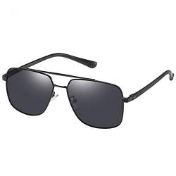 OGOBVCK Mens Sonnenbrillen New Rectangular Design Ultraleichte Rechteckig Vintage Sonnenbrille Herren Polarisierte Groß UV400 Schutz Outdoor Sportsonnenbrillen (Black) von OGOBVCK