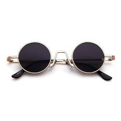 OGOBVCK retro runde sonnenbrille unisex klassiker ovale brillen für frauen und männer (GoldGrey) von OGOBVCK