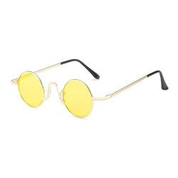 OGOBVCK retro runde sonnenbrille unisex klassiker ovale brillen für frauen und männer (Yellow) von OGOBVCK