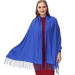 OHAYOMI Damen pashmina-schal-verpackungs-schal solid color cashmere groß cyan von OHAYOMI