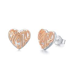 Herz Ohrringe Mädchen Silber 925 Ohrstecker Herz Rosegold Family Gravur Ohrringe Herz Schmuck Geburtstag Geschenke Damen Frauen Kinder von OHAYOO