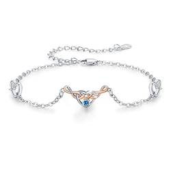 OHAYOO Infinity Armband S925 Silber Infinity Herz Armband für Frauen mit 5A Zirkonia Verstellbare Armbänder Weihnachten Geschenk für Sie Geschenke für Frauen (Infinity Armband) von OHAYOO