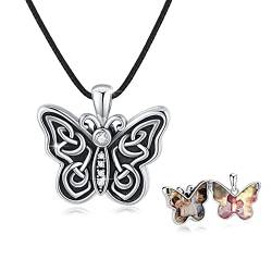 OHAYOO Medaillon Zum öffnen für Bilder 925 Sterling Silber Schmetterling Kette Medaillon Halskette mit Foto Schmetterling Anhänger Tier Schmuck Weihnachten Gedenken Geschenke für Mutter Großmutter von OHAYOO